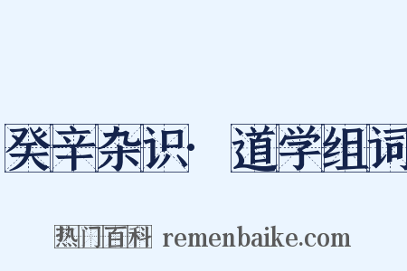 癸辛杂识·道学组词是什么意思的图片